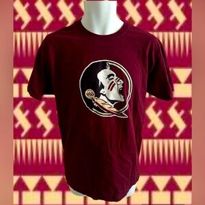 FLORIDA STATE SEMINOLES FSU Russell Athletics Medium M Garnet Logo Tee Shirt EUC